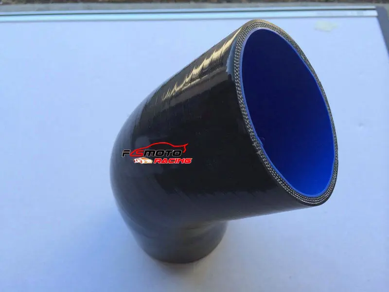 Силиконовый 45 градусов локтевой соединитель Столярный черный шланг Труба 70 мм 2,7" 2-3/4"