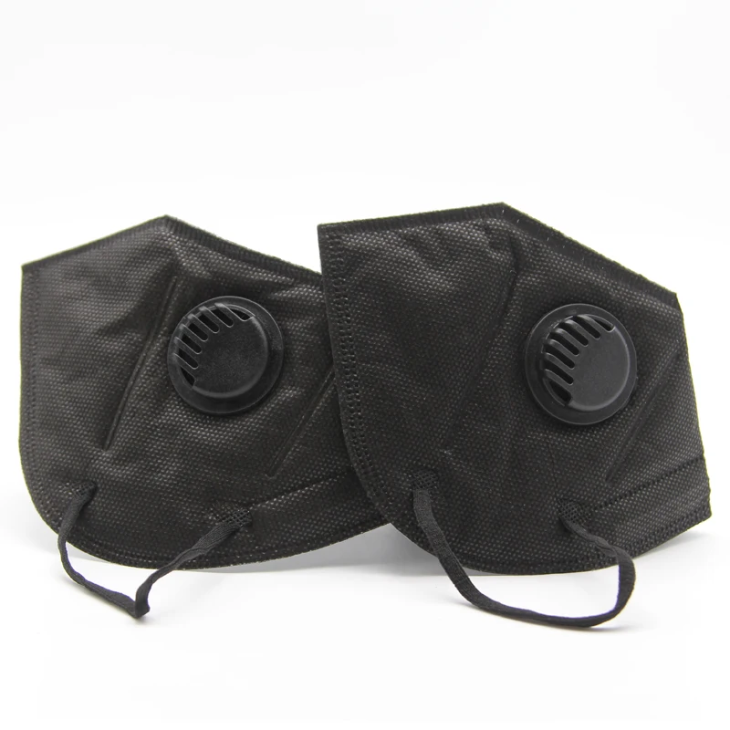 2pcs black 2/8 шт./компл. вертикальный складной клапанного фильтр маска для лица с активированным углем Анти-туман пыль многоразовые маски PM2.5 нетканый респиратор - Цвет: 2pcs black