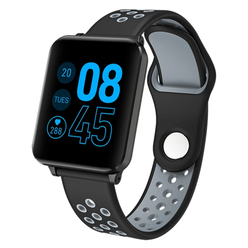 P1 Смарт-часы gps браслет для отслеживания сердечного ритма монитор IP67 водонепроницаемый спортивный режим Smartwatch для IOS Android - Цвет: Gray