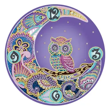 

5D Diamond Painting Cartoon Clock Embroidery Kit Round Rhinestone Painting