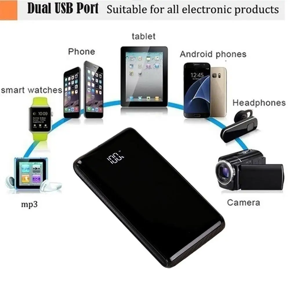 5 в 2 а ЖК экран цифровой дисплей внешний аккумулятор портативный Quick Charge Power Bank