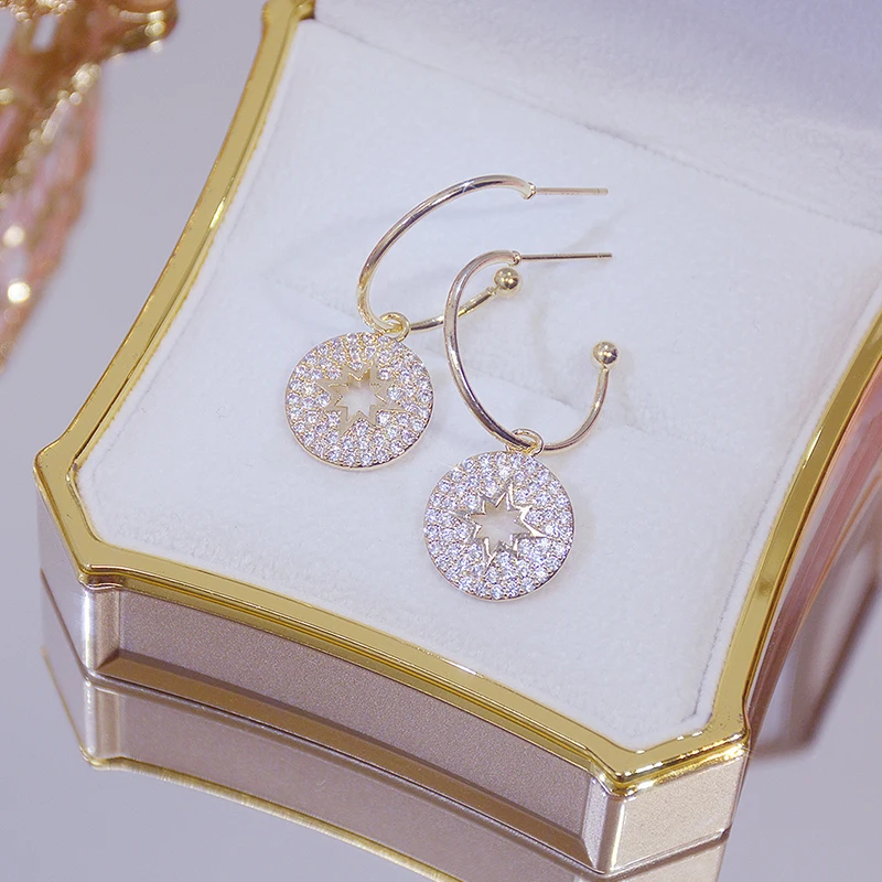 Elegant Exquisite Micro Inlaid CZ Round Women Earring AAA Cubic Zirconia Charm Korean Stud Earrings Wedding Jewelry Pendant Gift - Image 3