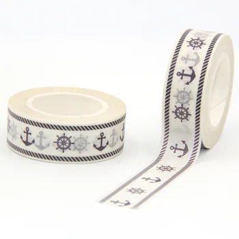 

New Arrival 1PC 15MM*10M Sailing Ship Series Washi Tape Wide Sticky Adhesive Tape Scrapbooking Album DIY Decorative Paper Tape