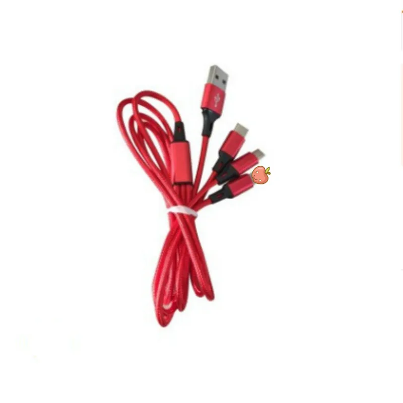 USB линия передачи данных 3 А Быстрая зарядка 1,2 м один волок три линии передачи данных для type-c для iphone для Micro
