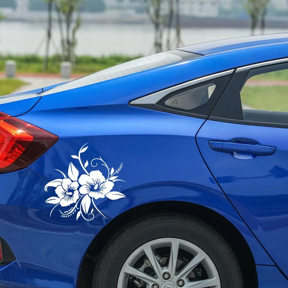

Beautiful In Full Bloom Flower Personalized Car Stickers PVC Practical Beautiful Auto Styling Decorative Decals