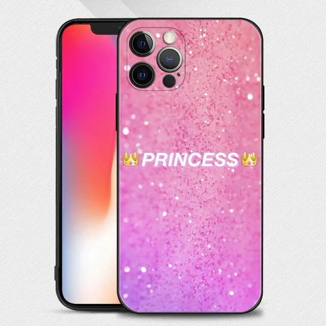 Rose Gold Pink Princess Queen Phone Case For iPhone 13 12 11 Pro Max XS Max XR X 7 8 Plus 12 Mini 6S 5S SE 2020 Silicone Cover B12