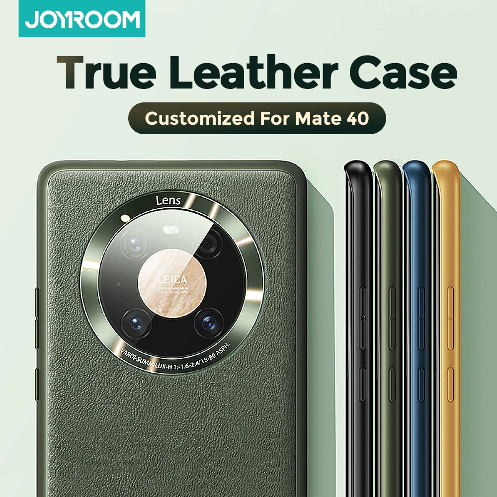 Joyroom Leather Case For Huawei Mate 40 Pro Plus Shockproof Back Cover Coque Luxury Real Leather Case For Huawei Mate 40 Pro