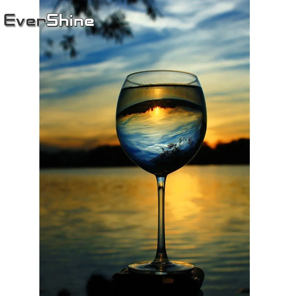 Evershine 5d Diy алмазная вышивка пейзаж море живопись крестом мозаика картины из страз