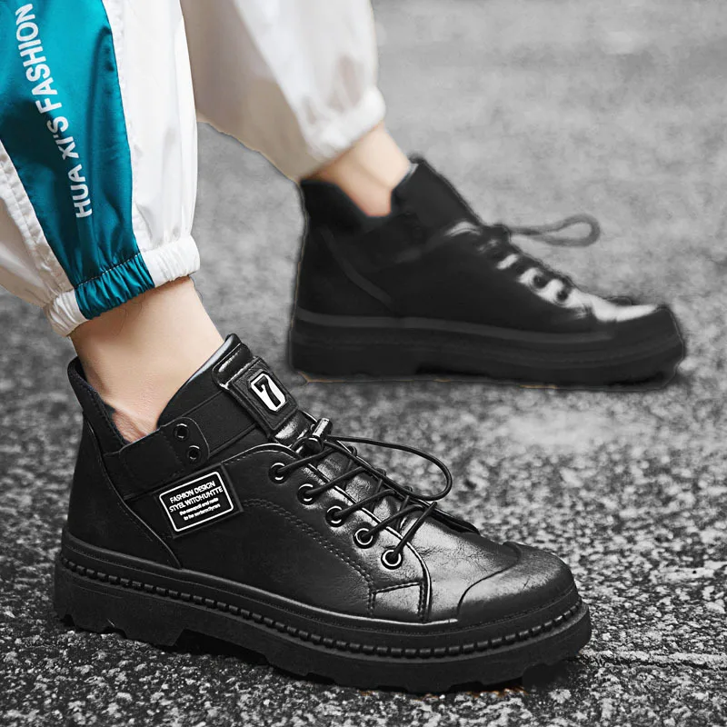 

High Shoes Men England Versatile Shoes Martin Boots MEN'S Casual Shoes 2019 Summer New Style Men Trendy Shoes Work Shoes