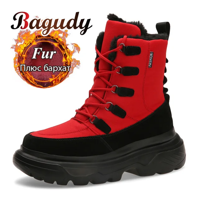 US $24.94 2019 Winter Men Boots Shoes Men Waterproof Snow Boots Winter Warm Plush Footwear Male Fashion Casua