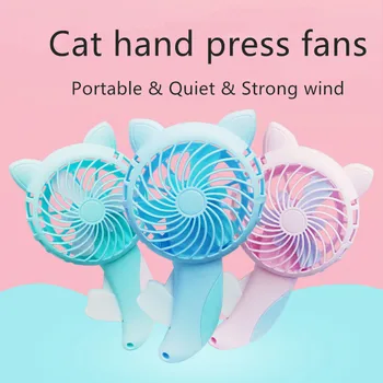 

Handheld Fan Household No Battery Mini Fan Electric Fan Usb Pocket Fans Coloured Manual Handpress Portable Cartoon Fans Cooling