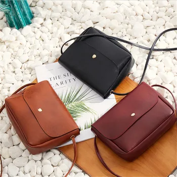 

Women Bags Small Crossbody Bag PU Leather Mini Female Small Fresh Shoulder Bag Handbag College Wind Oil Skin Small Square Bag