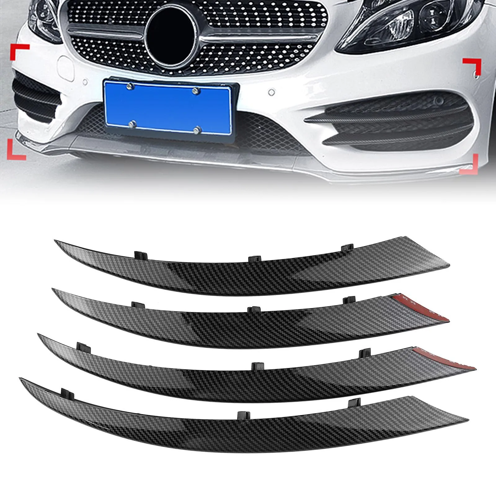 Front Bumper Side Air Vent Trim For Mercedes Benz W205 C Class Sport