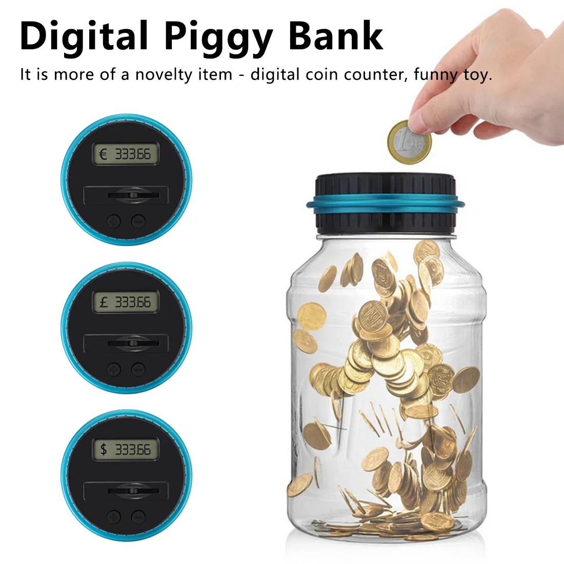 Creative Piggy Bank Counter Coin Electronic Digital LCD Counting Coin Money Saving Box Jar Coins Storage Box For Money