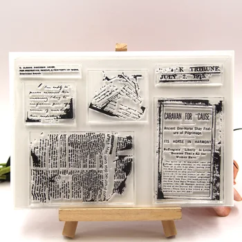 

KLJUYP Old Newspaper Clear Stamps Scrapbook Paper Craft Clear stamp scrapbooking