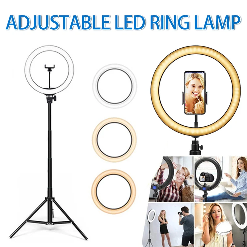 

10inch Fill Light Ring Light Dimmable LED Selfie Video Light USB Ring Lamp Photography Light With Tripod for Live Stream Youtube