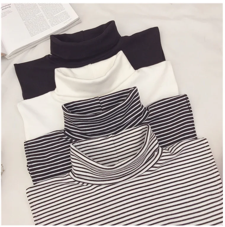 

Womens Fake Collar Stripe Turtleneck False Blouse Top Collar Female Turtleneck Shirt Sweater Detachable Collar Accessories