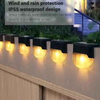 

4Pcs Solar Lamp LED Waterproof Outdoor Light for Waterproof Landscape Step Stair Deck Yard Balcony Fence