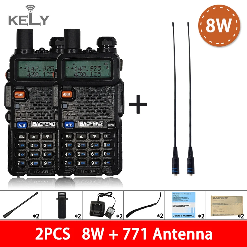 military walkie talkie BaoFeng UV5R Walkie Talkie 2PCS Powerful Two Way CB Radio UV-5R Hunting Radio 8W Baofeng Walkie Talkie UV-9R UV-82 UV-8HX UV-XR midland two way radios Walkie Talkie