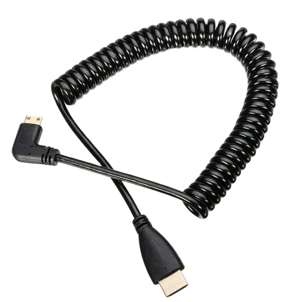 Envoy Gratis HDTV-compatible-a Angle Recto Micro/Mini HDTV-compatible-rizo De Primavera Cable Flexible V1.4 DSLR 0,5 M/2 M