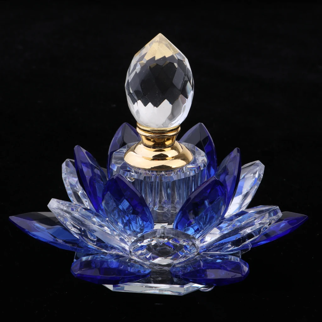 Blue 5ml Crystal Vintage Perfume EMPTY Bottles Lotus Flower Lady Favor
