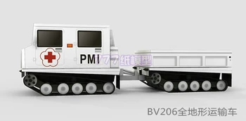 

BV206 All-terrain Transport Vehicle Red Cross Search Rescue Vehicle Paper Model DIY 3D Paper Model Children Adult Education Toys