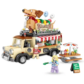 

Mini Technic Car Model Building Blocks DIY Plastic HOT DOGS CAR Figures Kit Bricks Assembly Toys for Children Gifts 1116