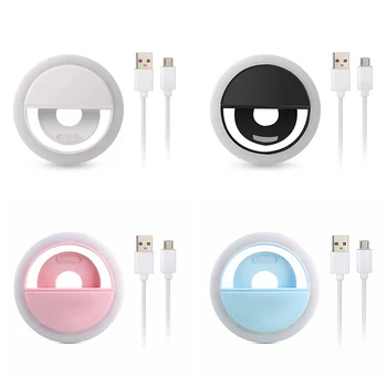 

Rechargeable Self LED Ring Light Flash Beauty Mini Fill Light Night Clip for Smartphone Mobile Phone Lens