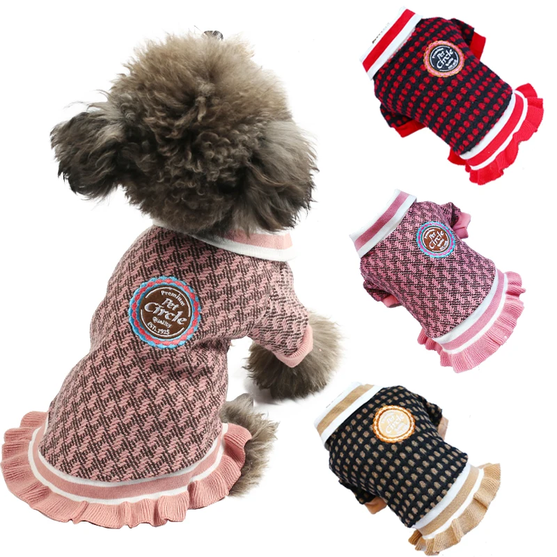 School Style Dog Clothes For French Bulldog Autumn Winter Pet Outfit Dresses Coat Girl Two Legs Coat Cat Yorkshire Accessories