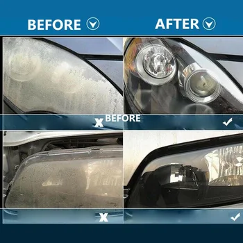 

12V Headlight Lens Restoration Kit Car Auto Spray Cup Tool With 2* Lids