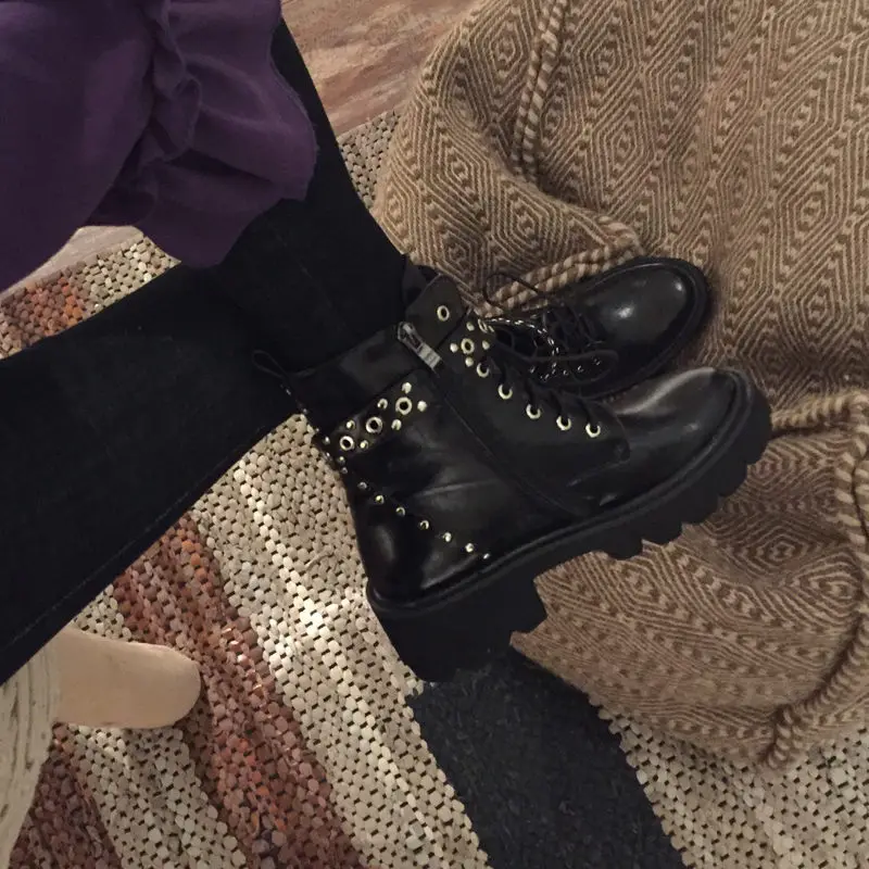 SARAIRIS/модные роскошные Брендовые ботильоны из натуральной кожи на не сужающемся книзу массивном каблуке Женская обувь осень-зима ботинки для отдыха