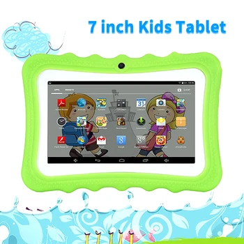

7 inch Kids Tablet Educational Learning Computer 1024*600 Resolution WiFi Connection Silicone Case Brain Game Online Lesson