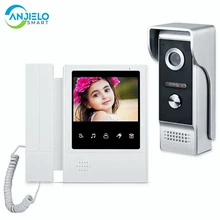 Sistema de videoportero con cable, intercomunicador Visual de 4,3 pulgadas con Vison nocturna IR, cámara exterior para vigilancia del hogar, 700TVL