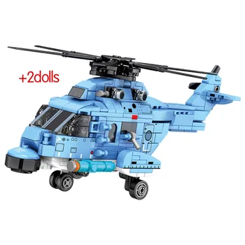 

City Building Blocks Police Medium Transport Helicopter Creator Carrier Fighter Technic Bricks Toys For Kids Birthday Present