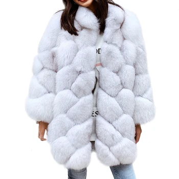 

Winter Fashion Fox Fur Coat Women Luxury Warm Genuine Fur Jacket Ladies Real Fur Jacket Russian