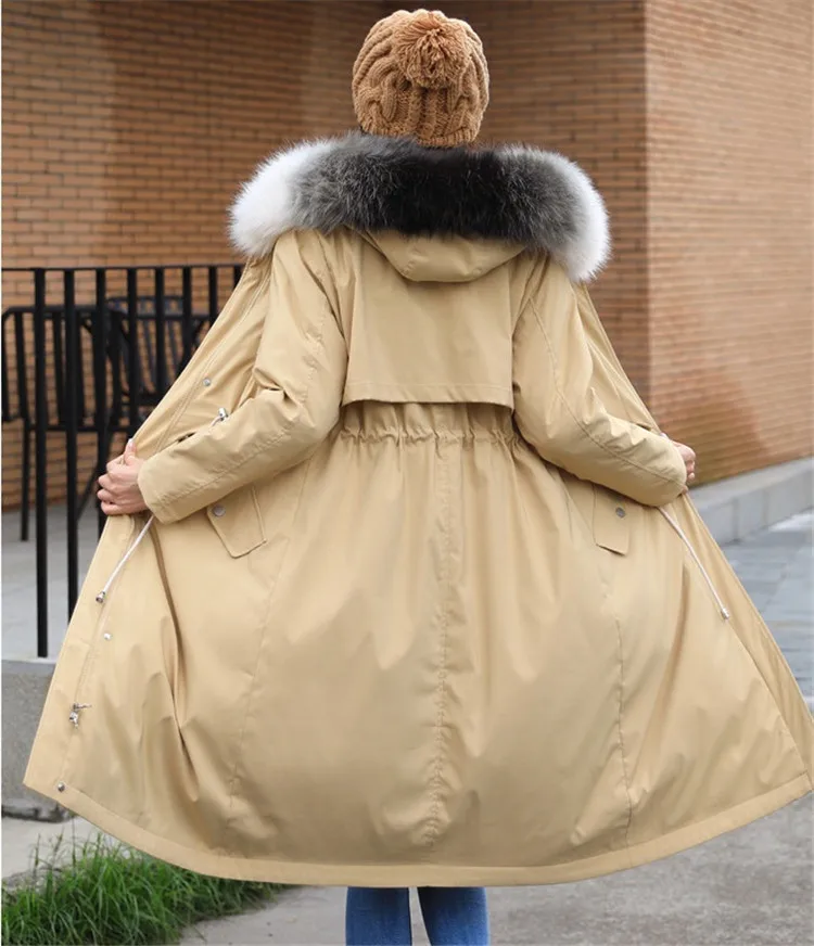 Женские зимние парки, плюс размер, L-6XL, уплотненная стекающаяся подкладка, пуховик, хлопковая куртка, женские длинные пальто с меховым воротником и капюшоном, G649