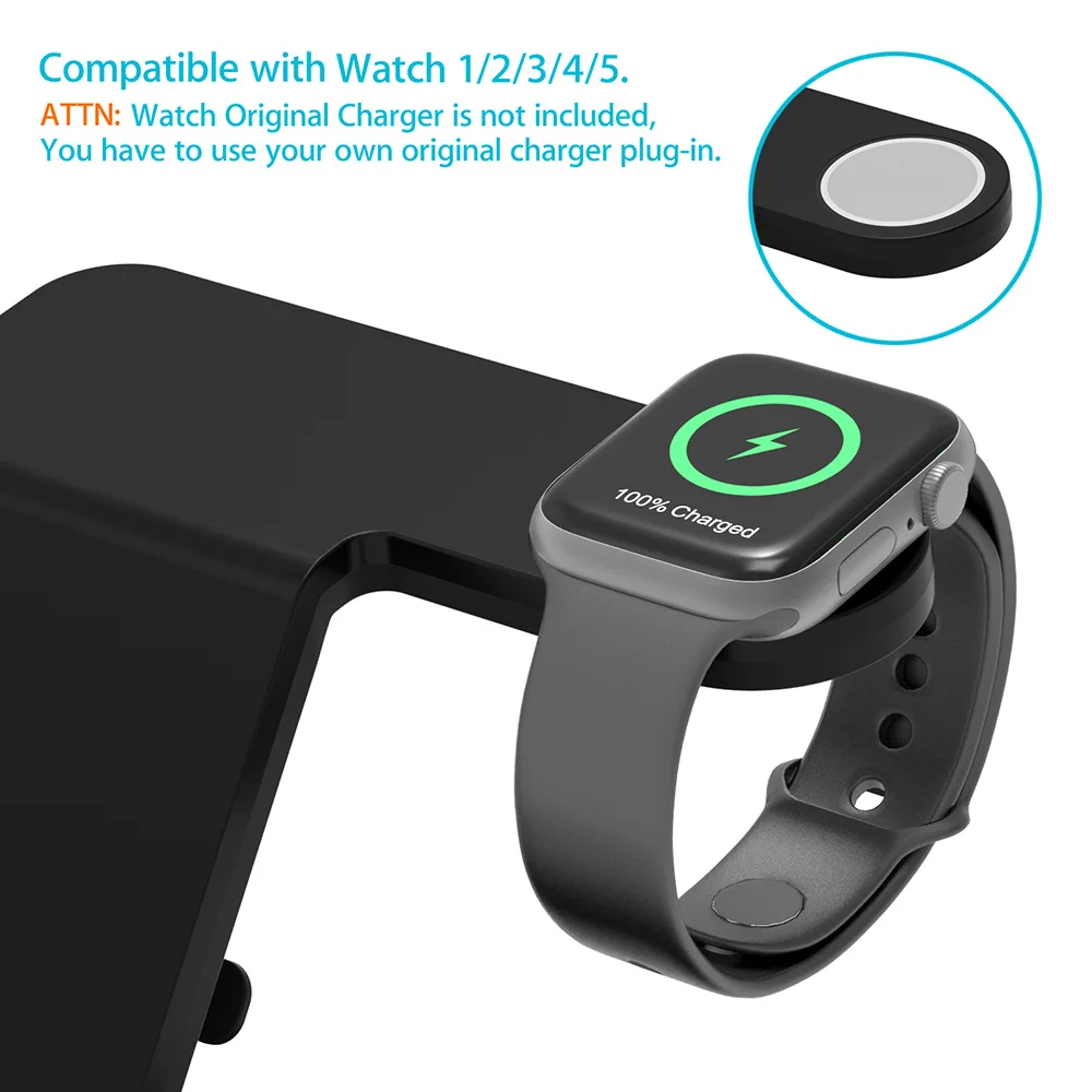 10W Qi Wireless Charger Stand For iphone 11 Pro Samsung S10 Fast Charging Station For Apple Watch A