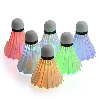

6 PCS LED Badminton Shuttlecocks Lighting Duck Feather Birdies Shuttlecock Glow in The Dark Badminton for Indoor/Outdoor Sports