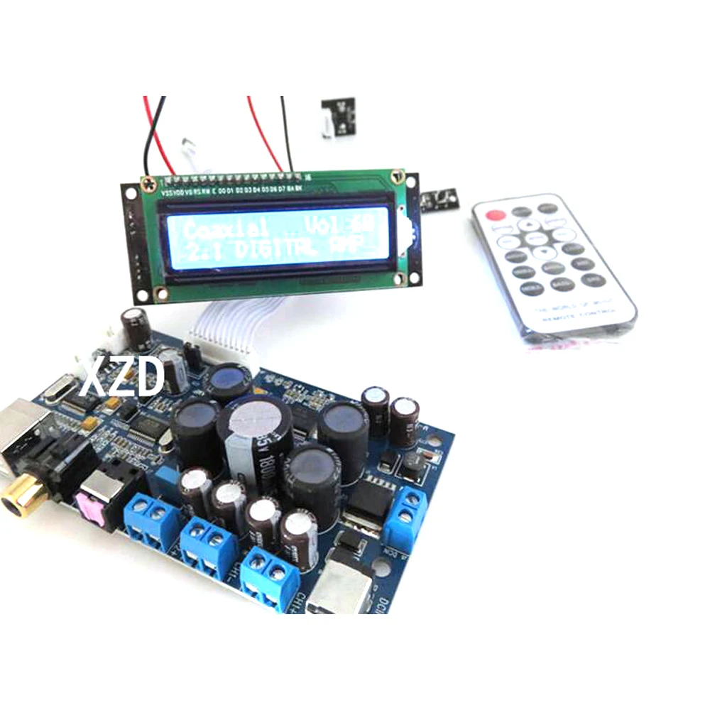 Digital Power Amplifier Board With Coaxial Fiber Optic USB Input Support 2.1 Mode / 2.0 Mode