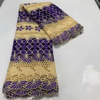 

Wholesale and retail 2020 latest Luxury African Guipure cord Lace velvet lace With stones Fabric For Wedding Dresses