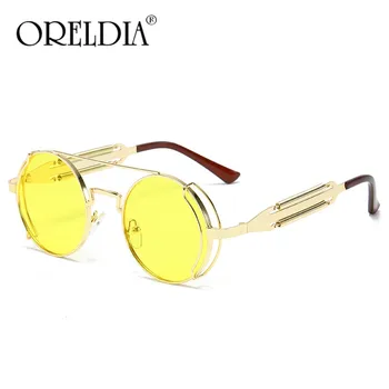 

Vintage Retro Design Round Sunglasses Women Men Luxury Steam punk Sun glasses Men Coating Metal Glasse Oculos de sol