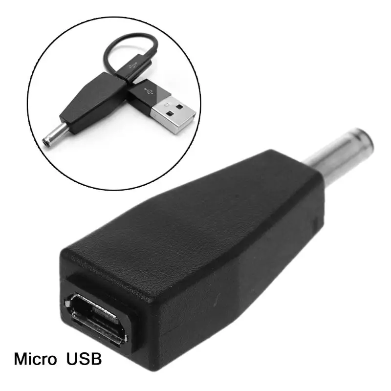 Micro USB мама к DC 3,5x1,35 мм штекер Jack адаптер конвертер Зарядка для usb-хаб светодиодный светильник вентилятор