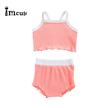 

2Pcs Fashion New Summer Newborn Baby Girls Boys Clothes Cotton Casual Sleeveless Tops T-shirt+Shorts Toddler Infant Outfit Set