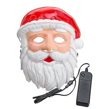 

Santa Claus Mask LED Light Up Mask Cold Light Mask Christmas Gift For Festival Party Masquerades Costume Parties In Stock