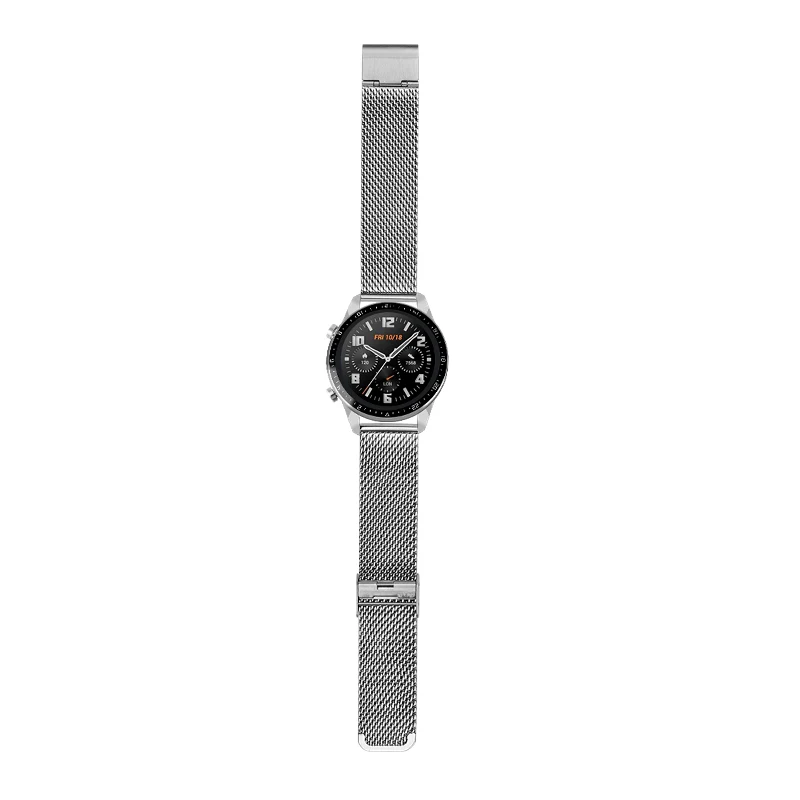 Для мужчин и женщин Миланская петля группа 20 мм 22 мм ремешок для huawei часы GT GT2 samsung Galaxy часы ремень - Цвет ремешка: Silver