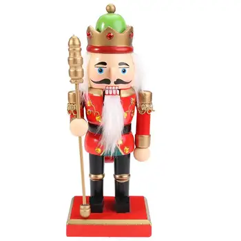 

1PC 20cm New Fat Soldier Wood Puppet Handmade Walnut Soldier Doll Decoration Handmade Nutcracker Fat Soldier Puppet