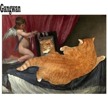 Фото на заказ DIY Алмазная вышивка 5D алмазная живопись полная квадратная забавная кошка картина Стразы Диамант мозаика дрель Декор