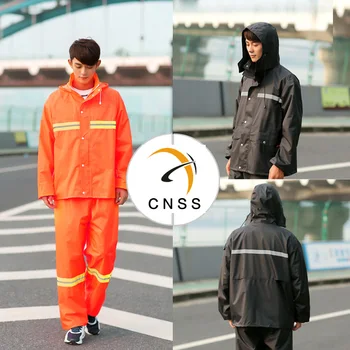 

High Visibility Reflective Raincoat Suit Road Rescue Adult Split Raincoat Outdoor Waterproof Cloth Reflective Strip