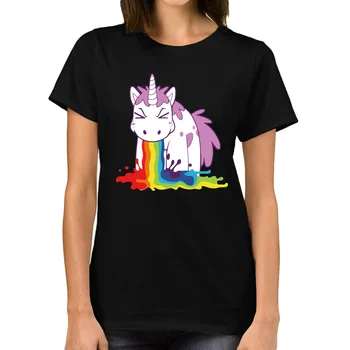 

Unicorn Tshirt Women Rainbow Horse Print Cotton Soft Female Short Sleeve Tops Tee Funny Gifts For Girls