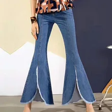 Fandy lokar, джинсовые джинсы для женщин, модные, на молнии, с декоративными краями, брюки для женщин, элегантные, с карманами, на пуговицах, расклешенные джинсы для женщин, для девушек